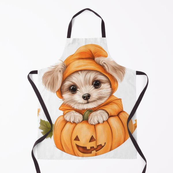 Item preview, Puppy in a Pumpkin Costume designed and sold by CharmingQuill.
