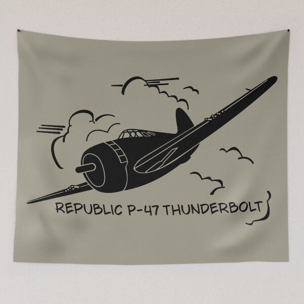 Item preview, Republic P-47 Thunderbolt Plane Flying Clouds designed and sold by MilitaryMart.