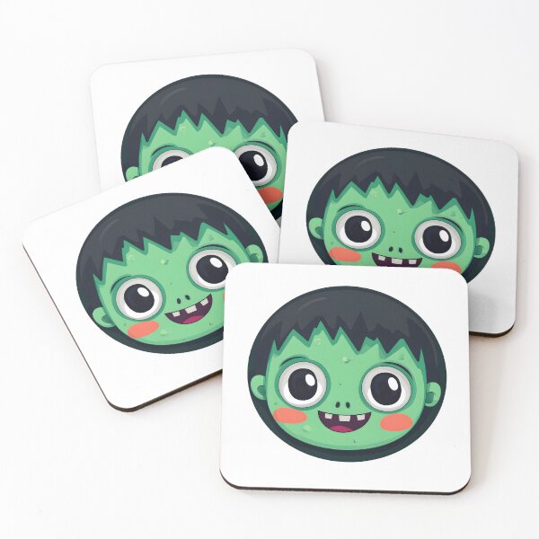 Item preview, Smiling Green Monster with Round Face designed and sold by CharmingQuill.
