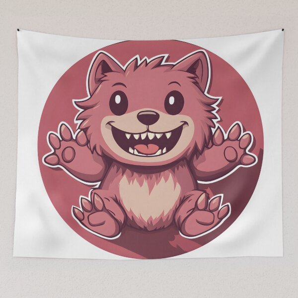 Item preview, Pink Werewolf with Playful Smile designed and sold by CharmingQuill.