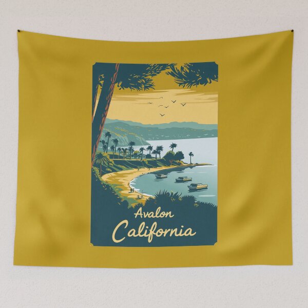 Item preview, A Vintage Travel Illustration of Avalon - California  designed and sold by GoodOldVintage.