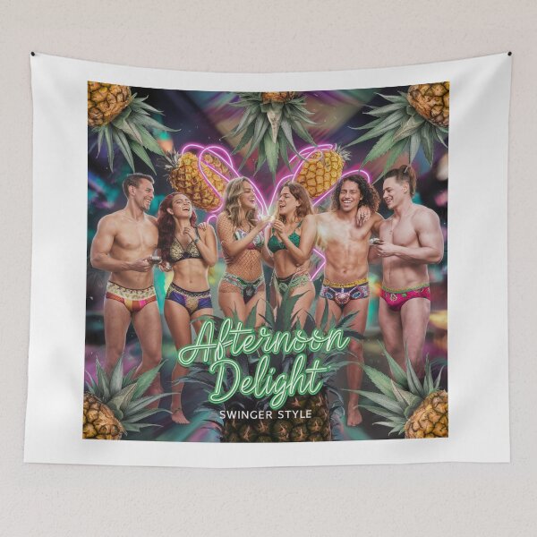 Item preview, Afternoon Delight Swinger Style - Upside-down Pineapples - White designed and sold by JLEmporium.