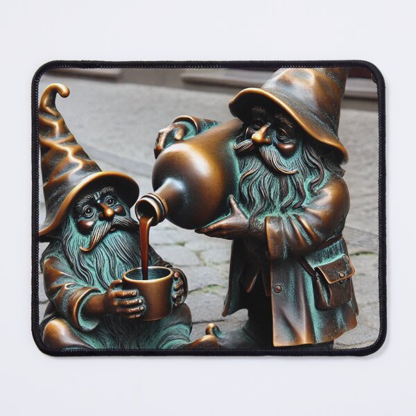 Item preview, Thinking of Wroclaw - Gnomes Pouring a Drink designed and sold by Purrfecta.