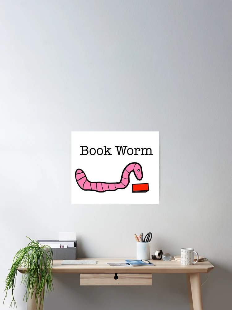 Thumbnail 2 of 3, Poster, Book Worm designed and sold by RileyDrawsIt.