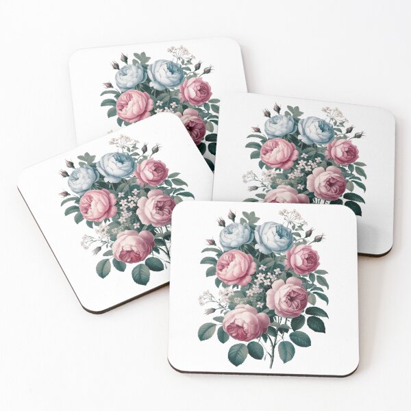 Item preview, Pink and Blue Cabbage Rose Vintage Beauty designed and sold by SloganExpress.