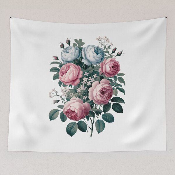 Item preview, Pink and Blue Cabbage Rose Vintage Beauty designed and sold by SloganExpress.