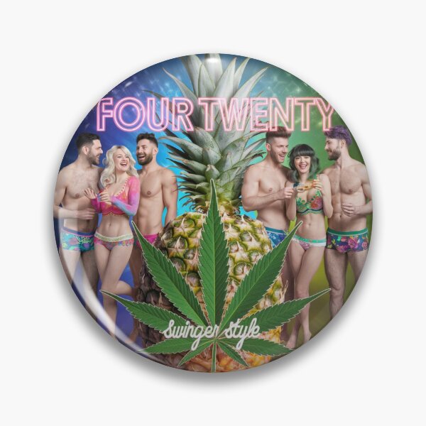 Item preview, Four-Twenty Swinger Style - Pineapples & Weed - Black designed and sold by JLEmporium.