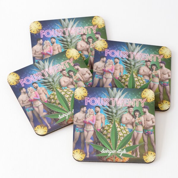 Item preview, Four-Twenty Swinger Style - Pineapples & Weed - Black designed and sold by JLEmporium.