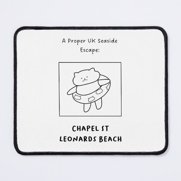Item preview, Chapel St Leonards Beach | A Proper UK Seaside Escape | Illustration of a Cute Cat Wearing a Float Ring designed and sold by RM-Journey.