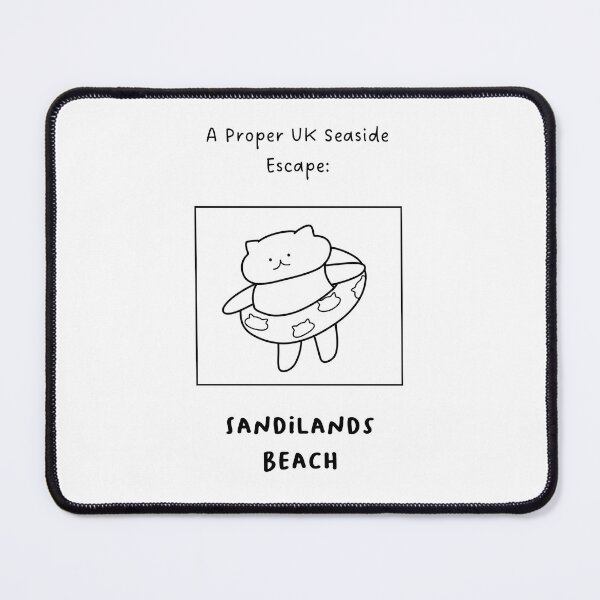 Item preview, Sandilands Beach | A Proper UK Seaside Escape | Illustration of a Cute Cat Wearing a Float Ring designed and sold by RM-Journey.