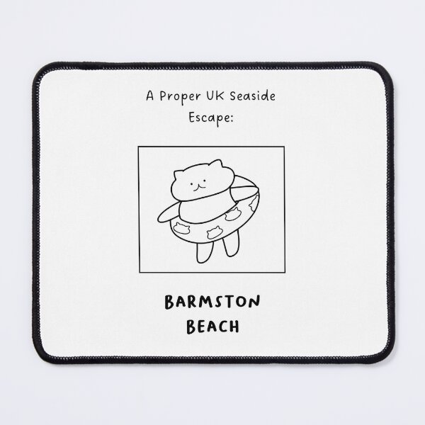 Item preview, Barmston Beach | A Proper UK Seaside Escape | Illustration of a Cute Cat Wearing a Float Ring designed and sold by RM-Journey.