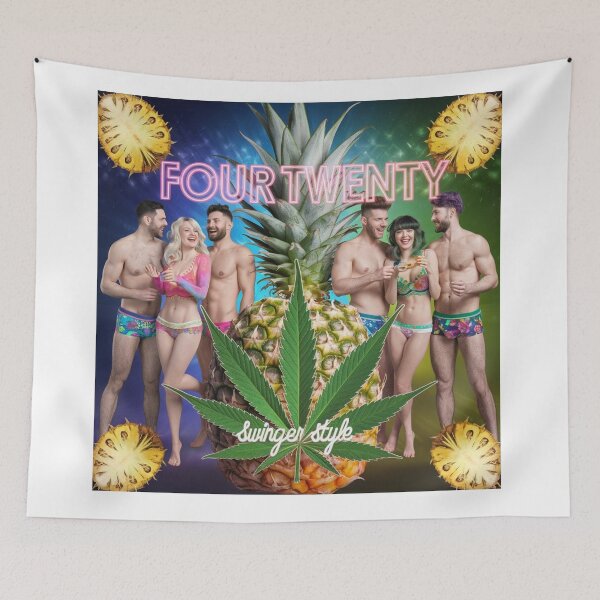 Item preview, Four-Twenty Swinger Style - Pineapples & Weed - White designed and sold by JLEmporium.