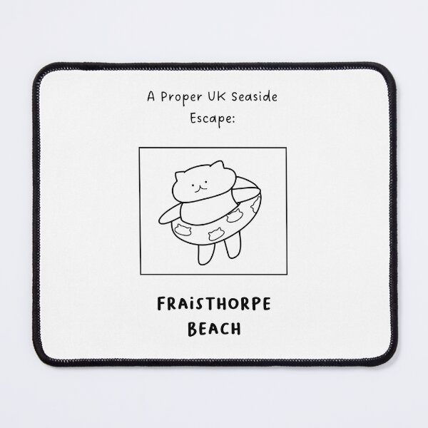 Item preview, Fraisthorpe Beach | A Proper UK Seaside Escape | Illustration of a Cute Cat Wearing a Float Ring designed and sold by RM-Journey.