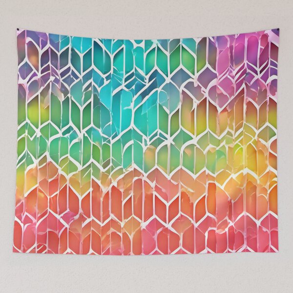 Item preview, Abstract Rainbow Patterned Geometric Art designed and sold by Health And Fitness Posts e-Store.