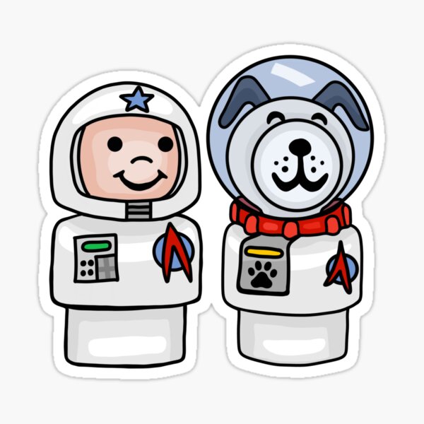 Item preview, Lucky The Space Dog And His Bestie designed and sold by Unhinged Heather.