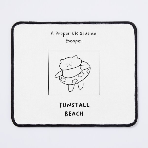 Item preview, Tunstall Beach | A Proper UK Seaside Escape | Illustration of a Cute Cat Wearing a Float Ring designed and sold by RM-Journey.