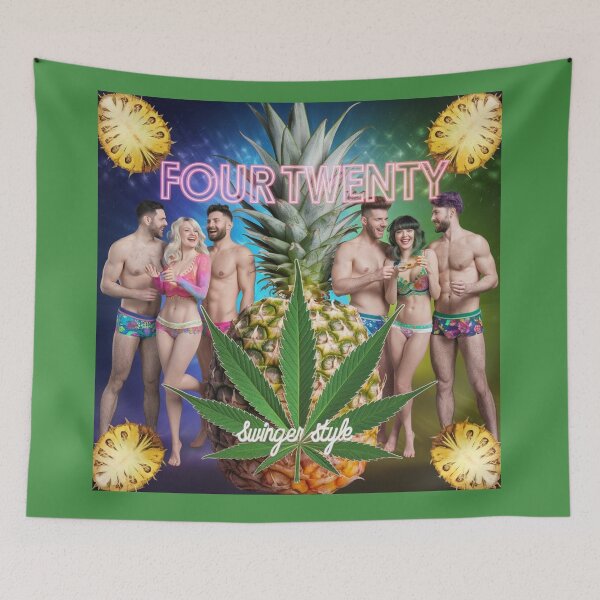 Item preview, Four-Twenty Swinger Style - Pineapples & Weed - Green designed and sold by JLEmporium.