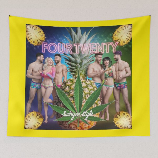 Item preview, Four-Twenty Swinger Style - Pineapples & Weed - Yellow designed and sold by JLEmporium.