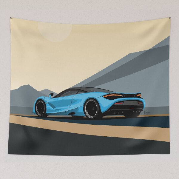 Item preview, Copy of McLaren 720S Blue Desert Road Illustration designed and sold by blackdogshop.