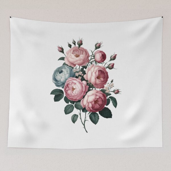Item preview, Pink and Blue Cabbage Rose Vintage Beauty designed and sold by SloganExpress.