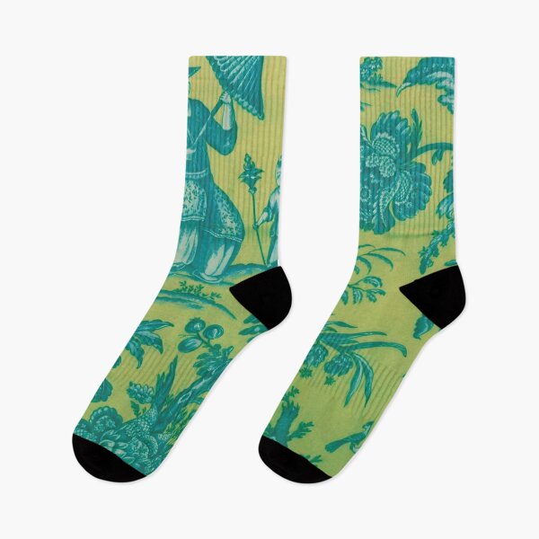 Item preview, Emerald Garden Chinoiserie Toile designed and sold by TheChinoiserie.