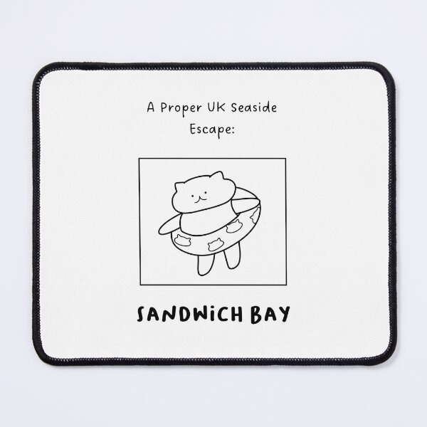Item preview, Sandwich Bay | A Proper UK Seaside Escape | Illustration of a Cute Cat Wearing a Float Ring designed and sold by RM-Journey.
