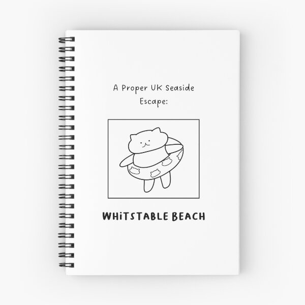 Item preview, Whitstable Beach | A Proper UK Seaside Escape | Illustration of a Cute Cat Wearing a Float Ring designed and sold by RM-Journey.