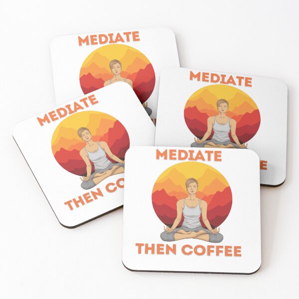 Item preview, Yoga, Mediate Then Coffee  designed and sold by wellie-chic.