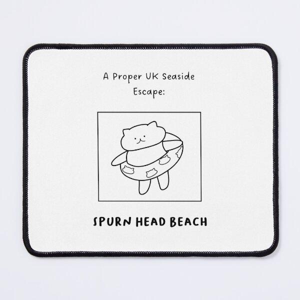 Item preview, Spurn Head Beach | A Proper UK Seaside Escape | Illustration of a Cute Cat Wearing a Float Ring designed and sold by RM-Journey.