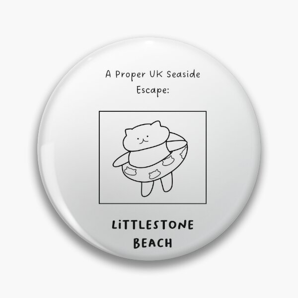 Item preview, Littlestone Beach | A Proper UK Seaside Escape | Illustration of a Cute Cat Wearing a Float Ring designed and sold by RM-Journey.