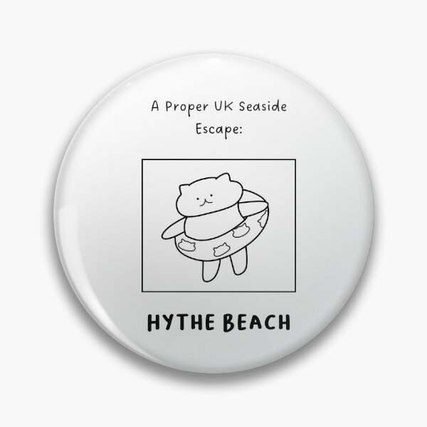 Item preview, Hythe Beach | A Proper UK Seaside Escape | Illustration of a Cute Cat Wearing a Float Ring designed and sold by RM-Journey.