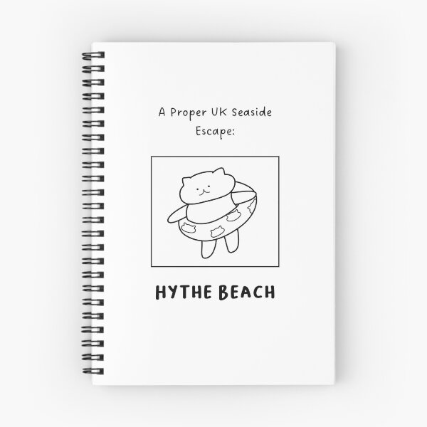 Item preview, Hythe Beach | A Proper UK Seaside Escape | Illustration of a Cute Cat Wearing a Float Ring designed and sold by RM-Journey.