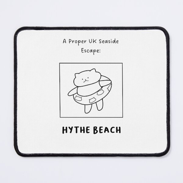 Item preview, Hythe Beach | A Proper UK Seaside Escape | Illustration of a Cute Cat Wearing a Float Ring designed and sold by RM-Journey.