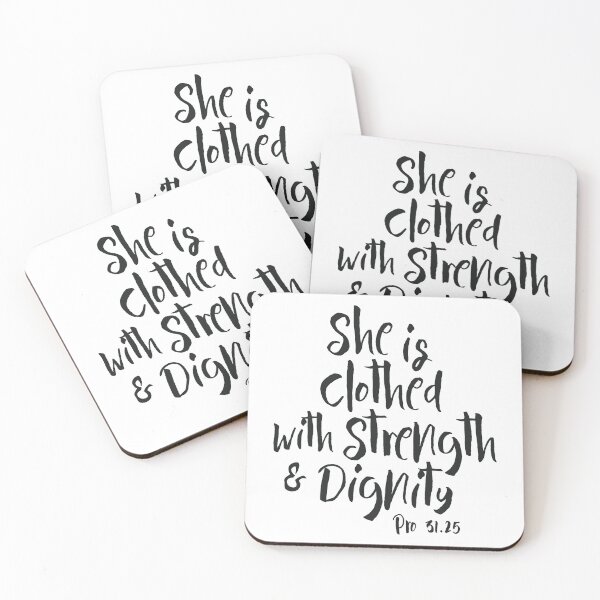 Item preview, She Is Clothed With Strength And Dignity Proverbs 31 25 Black designed and sold by amazingjoy.