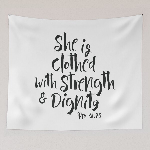 Item preview, She Is Clothed With Strength And Dignity Proverbs 31 25 Black designed and sold by amazingjoy.
