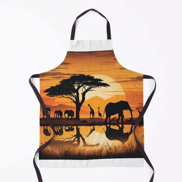 Item preview, African animal silhouette at sunset. designed and sold by NicMacTees.