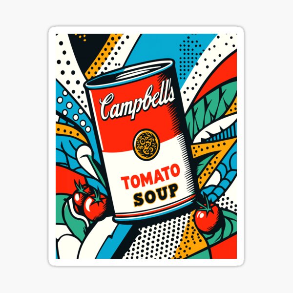 Artikel-Vorschau von Campbell's Tomatensuppe Pop Art, designt und verkauft von ArtFactoryAI.