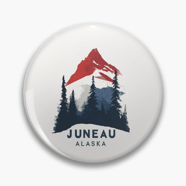 Item preview, Juneau Alaska Mountain Silhouette Art designed and sold by Retro Travel Design.