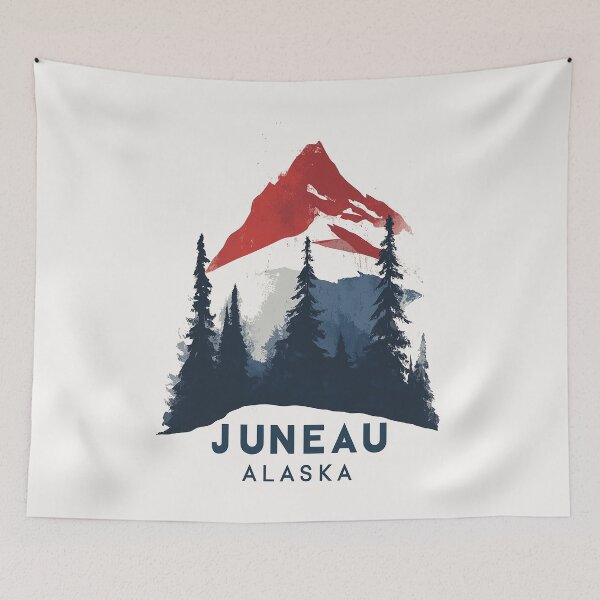 Item preview, Juneau Alaska Mountain Silhouette Art designed and sold by Retro Travel Design.