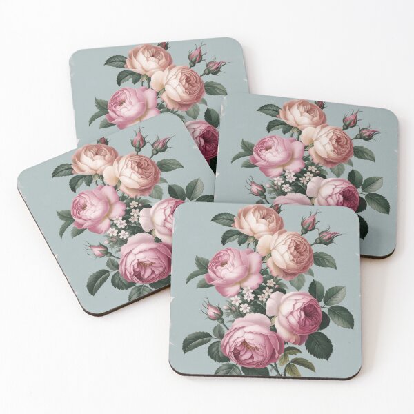 Item preview, Pink and Blue Cabbage Rose Vintage Beauty designed and sold by SloganExpress.