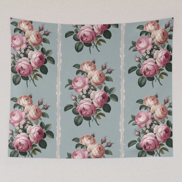 Item preview, Pink and Blue Cabbage Rose Vintage Beauty designed and sold by SloganExpress.