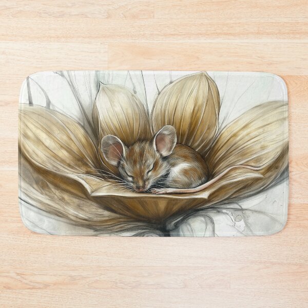 Item preview, mouse sleeping on a flower designed and sold by PricklyPeanut.