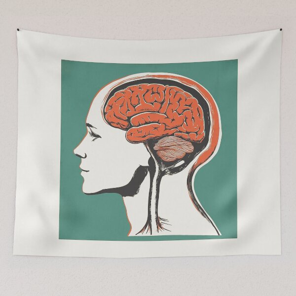 Item preview, Vintage MRI Brain Anatomy Art Print designed and sold by Retro Travel Design.