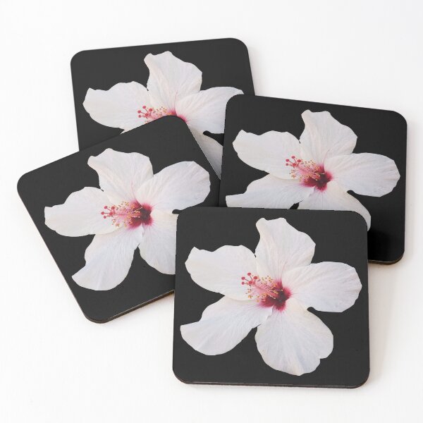 Item preview, Exotic Hot White Red Hibiscus Tropical Flower Shapes Mania designed and sold by Shapes-Mania.