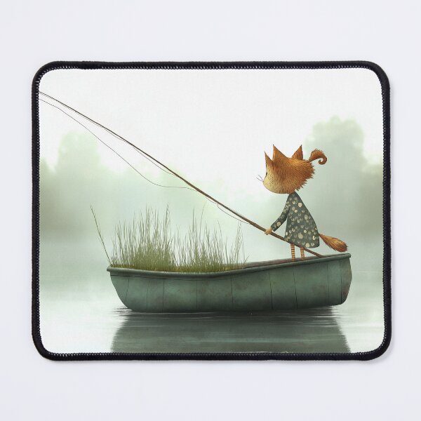 Item preview, cat gone fishing designed and sold by PricklyPeanut.