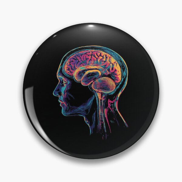 Item preview, Neon MRI Brain Anatomy Illustration designed and sold by Retro Travel Design.