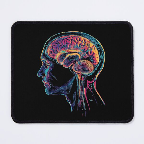 Item preview, Neon MRI Brain Anatomy Illustration designed and sold by Retro Travel Design.