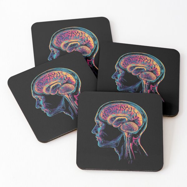 Item preview, Neon MRI Brain Anatomy Illustration designed and sold by Retro Travel Design.