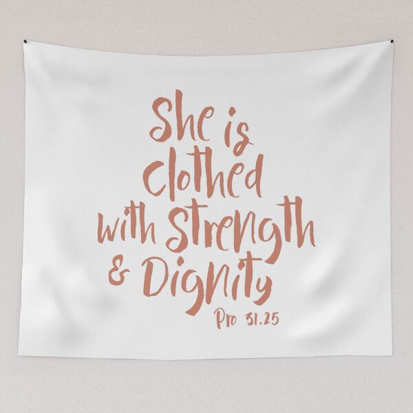 Item preview, She Is Clothed With Strength And Dignity Proverbs 31 25 Blush designed and sold by amazingjoy.