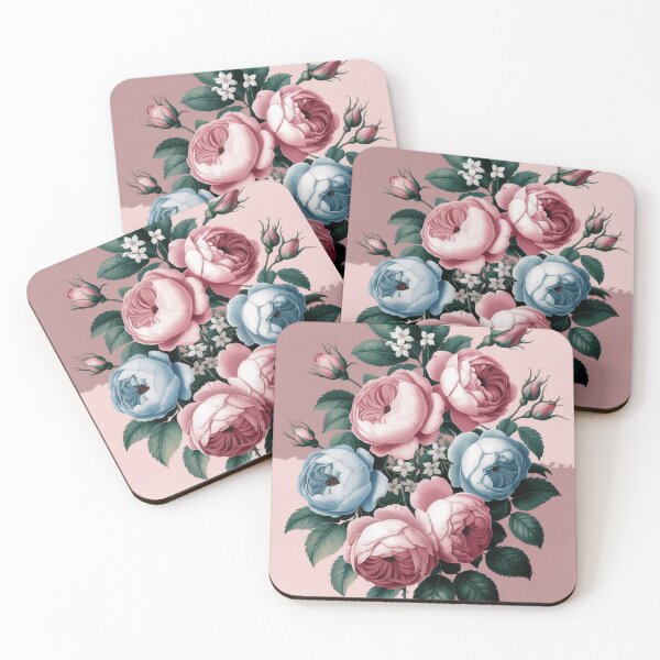 Item preview, Pink and Blue Cabbage Rose Vintage Beauty designed and sold by SloganExpress.